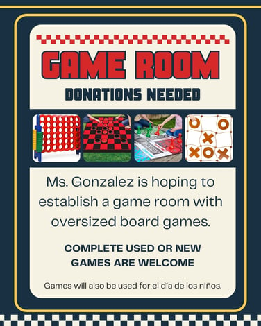 game room donations
